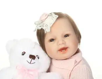 Realistický Strane Korene Vlasov Reborn Bebe Škôlky Dieťa Dievča Bábiku Nažive 55 cm/22