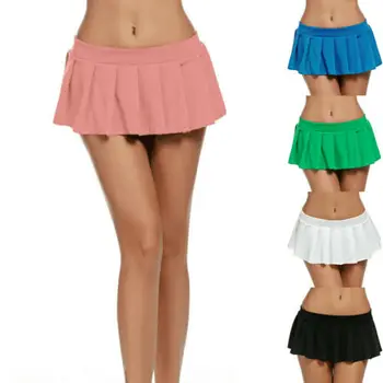 Sexy Skladaný Sukne dámske Pevné Micro Sukne Strany Mini Sukne Bodycon Dance Sukne Clubwear Odev X-XXL