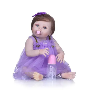 Silikónové bábiky baby na predaj 57cm vinyl deti plné telo baby princess hračky pre deti, nový rok, Vianoce, darček pre dievčatá npk bábika