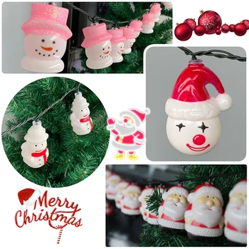 Snehuliak, Vianočný Stromček LED Girlandy String Svetlá snehové Vločky Santa Claus, Vianočné Dekorácie Svetlá pre Navidad Natal Nový Rok