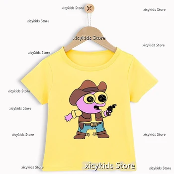 T-Tričko Pre Chlapcov S Úsmevom Priateľmi Video Hra Cartoon Cartoon Chlapci Oblečenie Letné Bežné Deti Tshirts Žltá-Krátke Rukávy Topy
