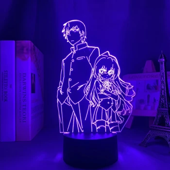 Toradora Led Svetlo pre Miestnosti Dekorácie Manga Nočné Svetlo Darček k Narodeninám Deti Spálňa Decor Tabuľka 3d Lampa Anime TIGER, DRAK