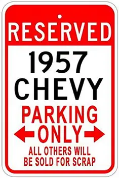 Uptell Kovové Značky 1957 57 Chevy Parkovanie Sign - 8 X 12 Cm
