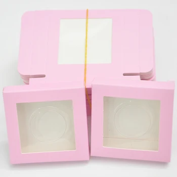Veľkoobchod 50pcs falošných rias balenie Námestie Ružový box papier lash boxy obaly vlastné logo 25 mm noriek eyelashe prípade predajcu
