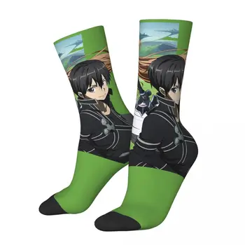 Vtipné Ponožky pre Mužov Asuna A Kirito Hip Hop Harajuku Alicization Kirito Anime Série bezošvá Vytlačené Chlapci Posádky Ponožky