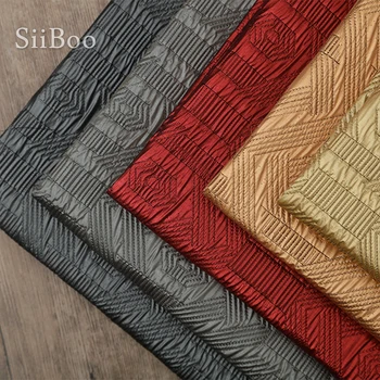 Vysoká hustota šesťhranné vytlačené multi-farebné kovové žakárové tkaniny na jar jeseň zákopy srsti šaty tissus africain SP5985