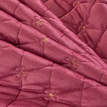 Vyšívané Hrubé Crystal Velvet prehoz cez posteľ Nastaviť Prešívaný Kráľovná King Size Coverlets Mäkká Posteľ Plechu s 2 obliečky na Vankúše Nadrozmerné