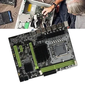 X58 Doske LGA1366 základnej Doske Počítača Podporuje DDR3 ECC Pamäte Podpora RX Grafická Karta S X5660 CPU+SATA Kábel