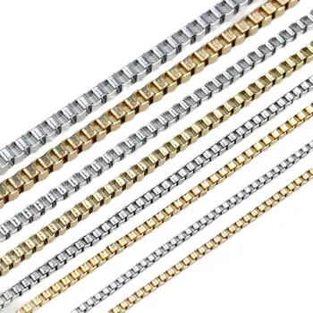 Z nehrdzavejúcej ocele náhrdelník 50 CM krátke námestí poľa reťazca mužov a žien DIY náhrdelník vákuové pozlátené kovové