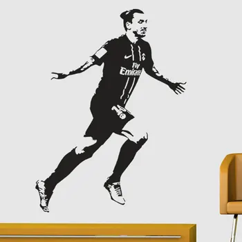 Zlatan Ibrahimovic Futbalista Wall Art Nálepky Odtlačkový Dekor Futbal, Športové Vinyl Nástenná Maľba 9528