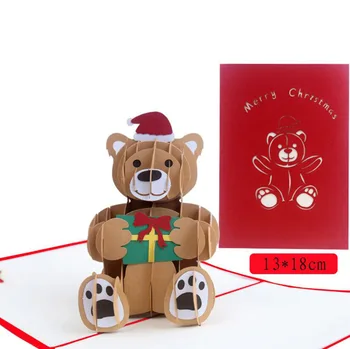 10pcs 3D Tvorivé Cartoon Zvierat Roztomilý Medveď Ručné Kirigami Origami Svadobné Party Pozvánky Greeding Narodeninovú Pohľadnicu