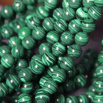 10pcs/veľa Hot Predaj Zelený Malachit Kameň Korálky Ruke Náramok, Náhrdelník Šperky Príslušenstvo 10,12,14 mm