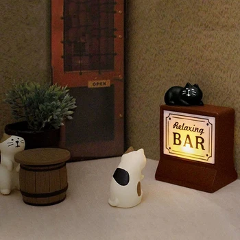 1PC domček pre bábiky Tvorivé Mini Bar DIY Svetlo Doska Model Nočného Scény Snímania Rekvizity Dekorácie, Doplnky