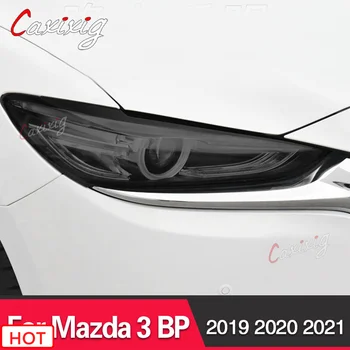 2 Ks Auto Svetlometu Ochranný Film Predné Svetlo Transparentné Údené Black TPU Nálepka Pre Mazda 3 BP 2019 2020 2021 Príslušenstvo