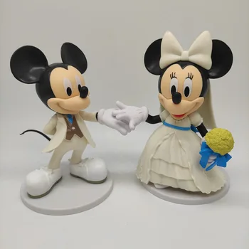 2 ks/set Disney Kreslené biele Svadobné Mickey Minnie Mouse Údaje Hračka tortu decorationWedding Šaty Akcie pre deti darček