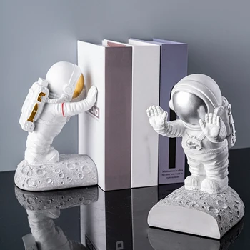 2 ks Tvorivé Živice Astronaut Bookend Stola Knihu Organizátor Kozmonaut Figúrky Stôl Bookend Office Dekorácie
