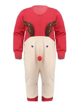 2020 Dieťa Vianočný Kostým Novonarodeného Chlapca Dievčatá Sobov Romper Jumpsuit Nový Rok Dlhý Rukáv Jeleň Sleepwear Party Oblečenie