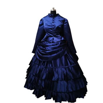 2020 Nové modré viktoriánskej Halloween Cosplay šaty Koloniálnej gruzínska Renesancie Gotické Historické šaty D-368