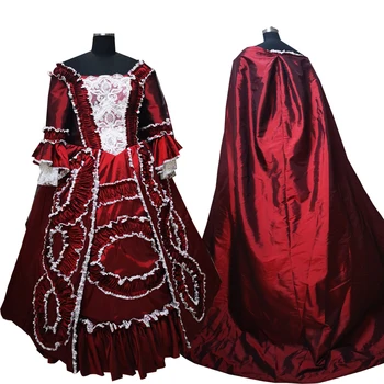 2020 Nové červené viktoriánskej Halloween Cosplay šaty Koloniálnej gruzínska Renesancie Gotické Historické šaty D-594