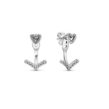 2020 Valentína Nové 925 Sterling Silver Náušnice Pripraviť Srdce Stud Náušnice Ženy Módne Šperky Darček