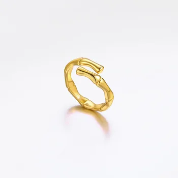 2021 Zlaté Prstene pre Ženy Módne Otvorenie Nastaviteľné Bambusu Zlatý Prsteň Celý Predaj Sľub Krúžky pre Páry Šperky Darček
