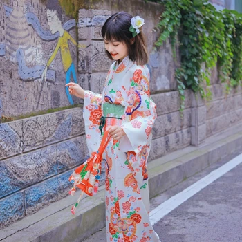 2022 Jar Tradičné Japonské Kimono Ženy Geisha Tvorivé Čerešňové Kvety Tlač Yukata Fotografie Výkon Kostým, Rekvizity