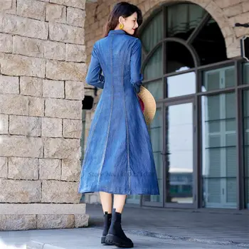 2022 tradičnej čínskej vintage denim hanfu šaty vestido národnej kvetinové výšivky šaty elegantné feminino streetwear oblečenie