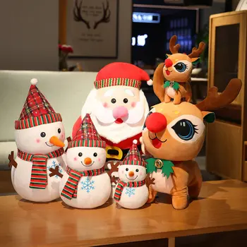 23 CM Krásne Santa Claus & Elk Snehuliak Plyšové Hračky Plyšové zvieratko Bábika Vianočné Darčeky Pre Deti detský Domov Dekorácie