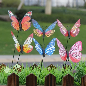 25Pcs/set 3d Žiariace Motýle Svietiť V Tme Svietiace Motýľ Vkladov Záhrada Dvore Kvetináč Vonkajší Dekor Kvetináče Dekorácie