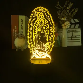 3D Nočné Svetlo Panna Mária Decor Farby pre Spálňa Decor Darček k Narodeninám Manga Krásne Súčasnosti Figúrka Led Svetlo Dieťa Darček