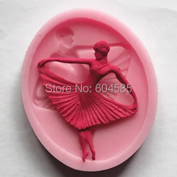 3D Tancujúce Dievča Tvarované Silikónové Cookie Biscuit Plesní