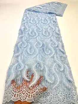 3d vyšívané afriky čistý čipky nigérijský tylu textílie 2022 kvalitné francúzske flitrami čipky tkaniny 5 metrov/ks na šitie
