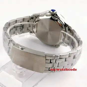 41mm sterilné šedá dial zafírové sklo dátum oceľ náramok automatické pánske hodinky