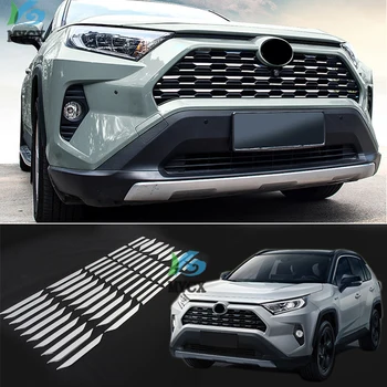 54PCS pre Toyota RAV4 2019 2020 2021 Xa50 uprostred oka čalúnenie pás z nehrdzavejúcej ocele prednej mriežky svetlé pásy dekorácie