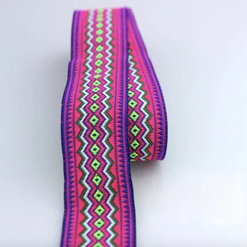 5yard Žakárové Popruhu Geometrie Výšivky, Čipky Výbava 3.3 cm Etnické Kmeňové Šaty Golier Stuha Pásky Thai Boho bytový Textil Dekor
