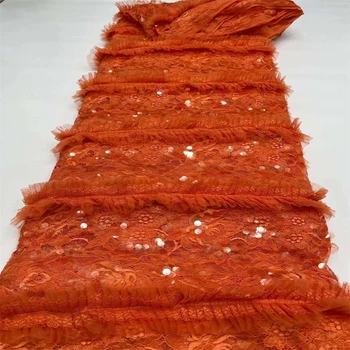 Africké Čipky Textílie S Flitrami Výšivky 2022 Kvalitné francúzske Tylu Čistý Čipky Materiál Pre Nigéria Svadobné Party XH-210