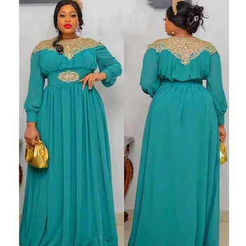 Africké Šaty pre Ženy 2022 Jeseň Afrike Oblečenie Plus Veľkosť Večierok Dlhé Šaty Elegantné Kaftan Moslimských Šifón Maxi Šaty