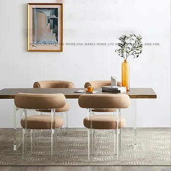Akryl Stoličky Nordic Jedálenské Stoličky Transparentné, Moderné Stoličky Pohodlné Relaxačné Domov Furnitures Dizajn, Elegantné Spálne, Stoličky