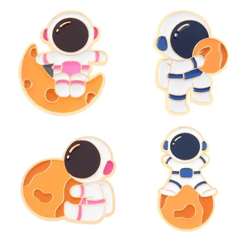 Astronaut Série Zliatiny Brošňa Nádherné Mužov A Žien Pár Mesiac Astronaut Tvar, Farba Odznak Klopě Pin