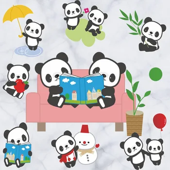 Baby panda Vymeniteľné samolepky na Stenu Deti Obtlačky Decor Art D948