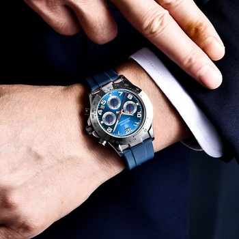 BENYAR Nové Luxusné Mužov náramkové hodinky Quartz Top Značky Nehrdzavejúcej Ocele Chronograf 30 M Nepremokavé Športové Hodinky pre Mužov reloj hombre