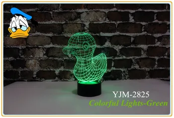 Dieťa darček 7 Farby premenlivé 3D Detská Nočné Svetlo Indukčné ukladanie nočné svetlo Obal Kačica tvar
