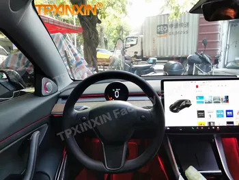 Digitálny LCD Dotkol Panel Panel Virtuálneho prístrojového panelu Pre Tesla Model 3 Y Mini Podpora GPS Obrazovku Centrum Tachometra