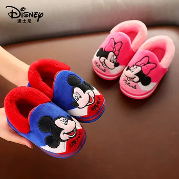 Disney Nové Disney 1-3 Ročných Detí Bavlnené Papuče Zimné Chlapci Tašky S Plátenné Topánky Dievčatá Domov Baby Papuče