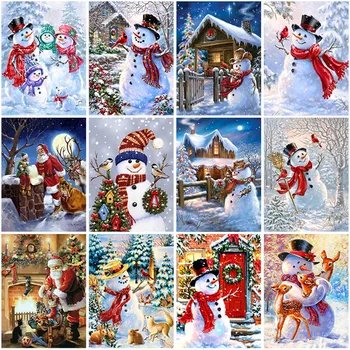 DIY Cartoon Vianočné 5D Diamond Maľovanie na Plné Kolo Vŕtať Drahokamu Santa Claus Mozaiky Výšivky Cross Stitch Súpravy Domova