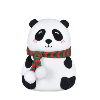 Dotykové Ovládanie Krásne Panda Silikónové LED Nočné Svetlo 7 Farieb USB Nabíjateľné Stolná Lampa Dieťa je Dar Domova