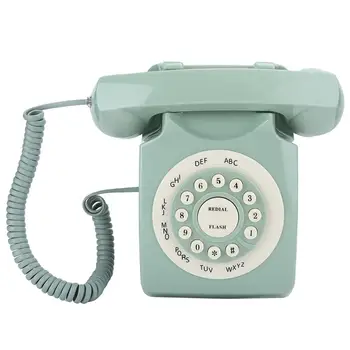Drôtové Telefóny Európskej Retro Štýl Ploche Šnúrový Telefón Touch Dial Dizajn Starožitné Vintage Pozemné Domácnosti Office