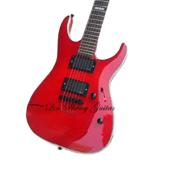 Elektrická gitara,červená 351N gitara,flamed maple dyha,farba plášťa záväzné,čierny most