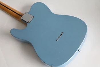 Forma personalizada 6 cordas feitas à mão de alta qulaity tele guitarra elétrica tálica azul interruptor s & captador canadense