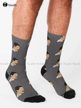 Freddie Mercury Cartoon Kráľovná Ponožky Beží Ponožky Pre Mužov Streetwear Harajuku Osobné Vlastné Unisex Dospelých Dospievajúcu Mládež Ponožky